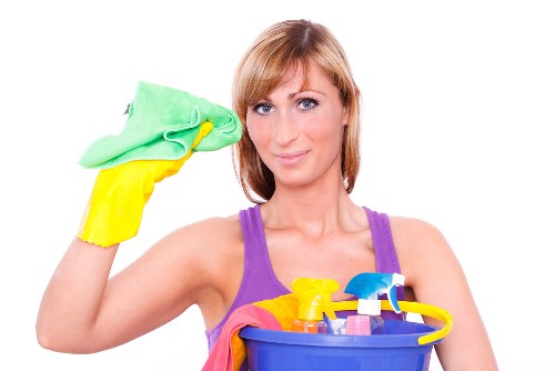 Cleaner documenting a customer complaint during service review