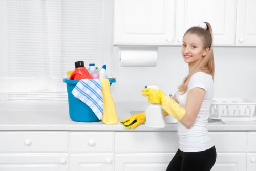 Cleaners Hammersmith team preparing safely for a cleaning job