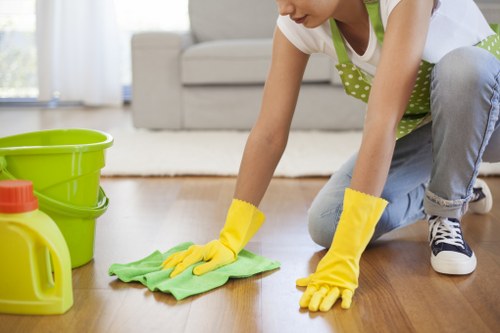 Experienced Hammersmith cleaners maintaining a neat workspace